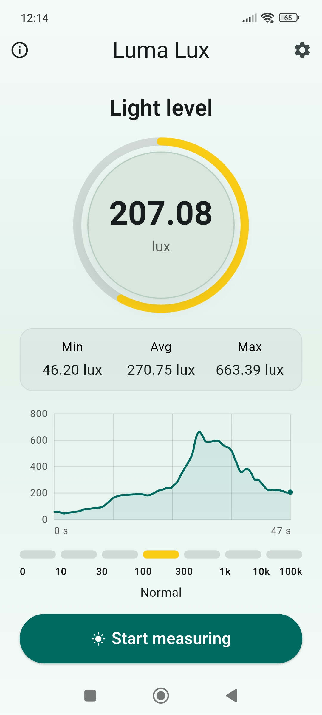 Luma Lux light theme screen