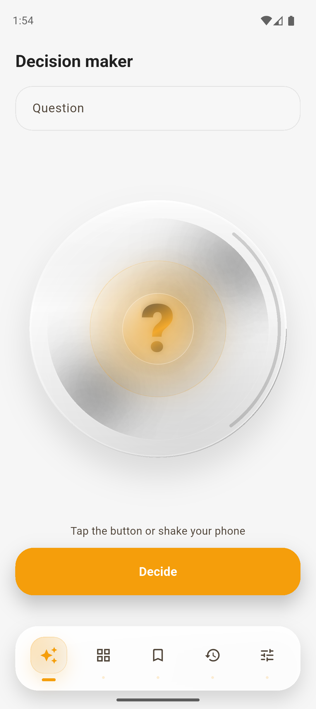 Pickly decision maker screen